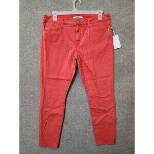 Sam Edelman The Kitten Skinny Ankle Jeans Womens 16 33 Pink Raw Hem Stretch NEW